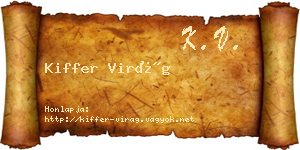 Kiffer Virág névjegykártya